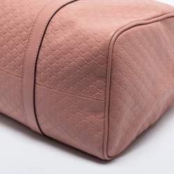 Pre Owned Gucci Dusty Pink Microguccissima Leather Medium Joy Boston Bag