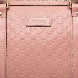 Pre Owned Gucci Dusty Pink Microguccissima Leather Medium Joy Boston Bag