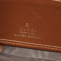 Gucci Beige GG Supreme Canvas Bird Embroidered Zip Around Wallet