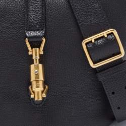 Pre Owned Gucci Black Leather Small Jackie Bucket Bag 