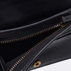 Gucci Black Matelassé Leather GG Marmont Card Case