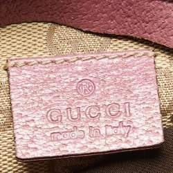 Pre Owned Gucci Beige/Pink GG Canvas and Leather Double Pocket Belt Bag