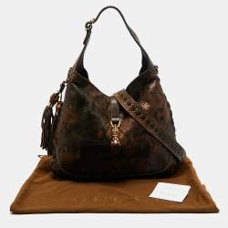 مملوكة مسبقًا Gucci Brown Python Large New Jackie Hobo