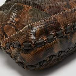 مملوكة مسبقًا Gucci Brown Python Large New Jackie Hobo