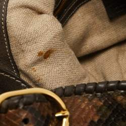 مملوكة مسبقًا Gucci Brown Python Large New Jackie Hobo