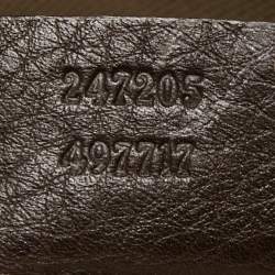 Pre Owned Gucci Brown Leather Web Boston Bag