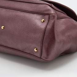 مملوكة مسبقًا Gucci Burgundy Pebbled Leather 1973 Satchel