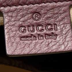 مملوكة مسبقًا Gucci Burgundy Pebbled Leather 1973 Satchel