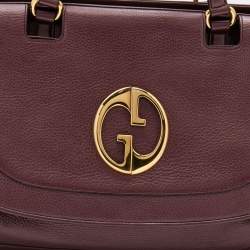 مملوكة مسبقًا Gucci Burgundy Pebbled Leather 1973 Satchel