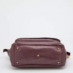 مملوكة مسبقًا Gucci Burgundy Pebbled Leather 1973 Satchel