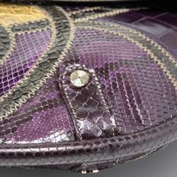Pre Owned Gucci Multicolor Python and Crocodile Leather Britt Shoulder Bag