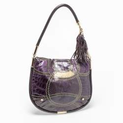 Pre Owned Gucci Multicolor Python and Crocodile Leather Britt Shoulder Bag