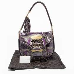 Pre Owned Gucci Multicolor Python and Crocodile Leather Britt Shoulder Bag