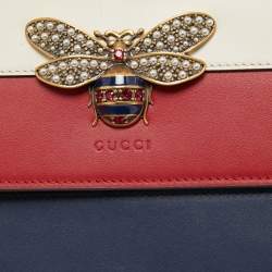 Pre Owned Gucci Tri Color Leather Queen Margaret Wallet on Chain