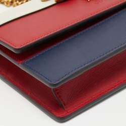Pre Owned Gucci Tri Color Leather Queen Margaret Wallet on Chain