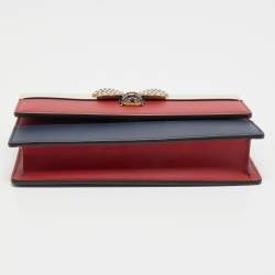Pre Owned Gucci Tri Color Leather Queen Margaret Wallet on Chain
