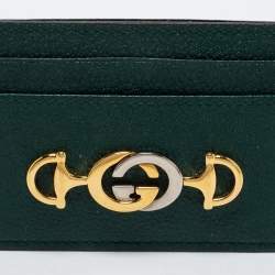 Gucci Dark Green Leather Zumi Card Holder