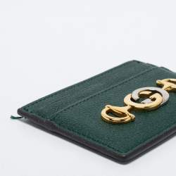 Gucci Dark Green Leather Zumi Card Holder