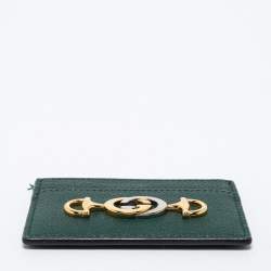 Gucci Dark Green Leather Zumi Card Holder