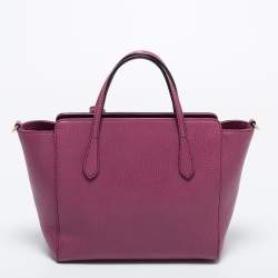 Pre Owned Gucci Old Rose Leather Mini Swing Tote 