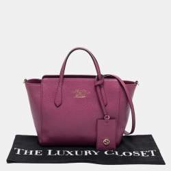 Pre Owned Gucci Old Rose Leather Mini Swing Tote 