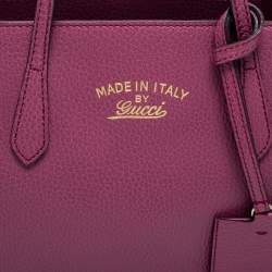 Pre Owned Gucci Old Rose Leather Mini Swing Tote 