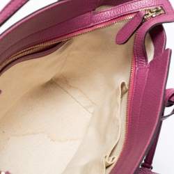 Pre Owned Gucci Old Rose Leather Mini Swing Tote 