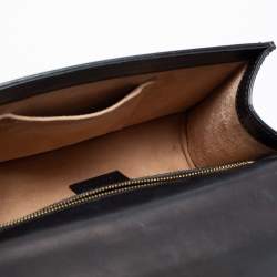 Pre Owned Gucci Black Leather Sylvie Shoulder Bag