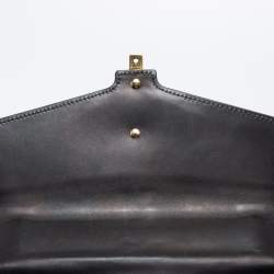 Pre Owned Gucci Black Leather Sylvie Shoulder Bag