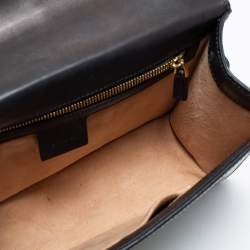 Pre Owned Gucci Black Leather Sylvie Shoulder Bag