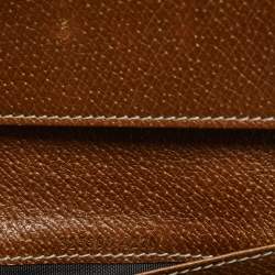 Pre Owned محفظة غوتشي بري جلد وكانفاس جي جي بني/بيج بسحاب محيط