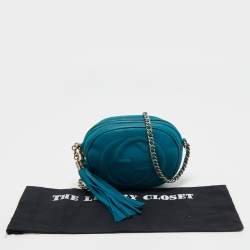 Pre Owned حقيبة كروس غوتشي سوهو ديسكو جلد زرقاء  بسلسلة