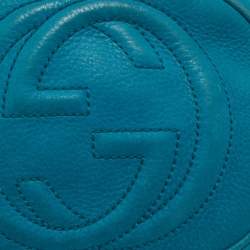 Pre Owned حقيبة كروس غوتشي سوهو ديسكو جلد زرقاء  بسلسلة