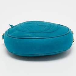 Pre Owned حقيبة �كروس غوتشي سوهو ديسكو جلد زرقاء  بسلسلة