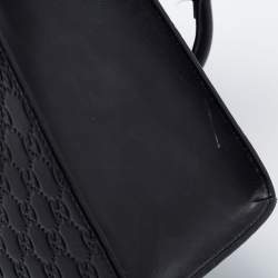 Gucci Black Guccissima Leather Small Padlock Top Handle Bag