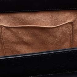 Gucci Black Guccissima Leather Small Padlock Top Handle Bag