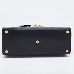 Gucci Black Guccissima Leather Small Padlock Top Handle Bag