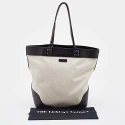 مملوكة مسبقًا Gucci  Off White/Brown Canvas and Guccissima Leather Tote
