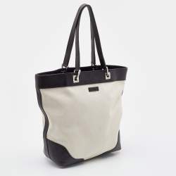 مملوكة مسبقًا Gucci  Off White/Brown Canvas and Guccissima Leather Tote