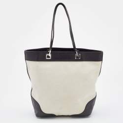 مملوكة مسبقًا Gucci  Off White/Brown Canvas and Guccissima Leather Tote