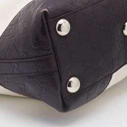 مملوكة مسبقًا Gucci  Off White/Brown Canvas and Guccissima Leather Tote