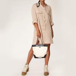 مملوكة مسبقًا Gucci  Off White/Brown Canvas and Guccissima Leather Tote