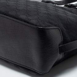 Pre Owned Gucci Black GG Canvas and Leather Belt Tote