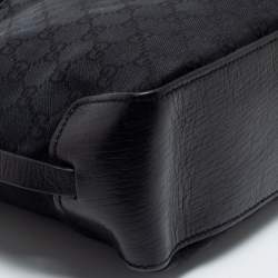 Pre Owned Gucci Black GG Canvas and Leather Belt Tote