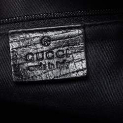 Pre Owned Gucci Black GG Canvas and Leather Belt Tote