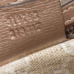 مملوكة مسبقًا Gucci Metallic Beige Leather Bright Bit Tote