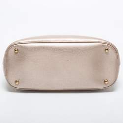 مملوكة مسبقًا Gucci Metallic Beige Leather Bright Bit Tote