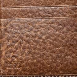 Gucci Brown/Beige GG Canvas and Leather Flap French Wallet