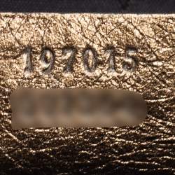 Pre Owned Gucci Metallic Green Leather Large Hysteria Clutch