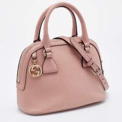 Gucci Light Pink Leather Dollar Small GG Charm Dome Bag